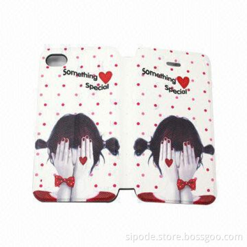 Leather mobile phone cases for iPhone 5, customized logos are accepted